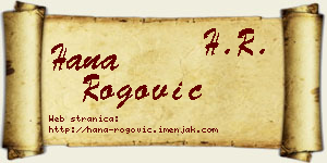 Hana Rogović vizit kartica